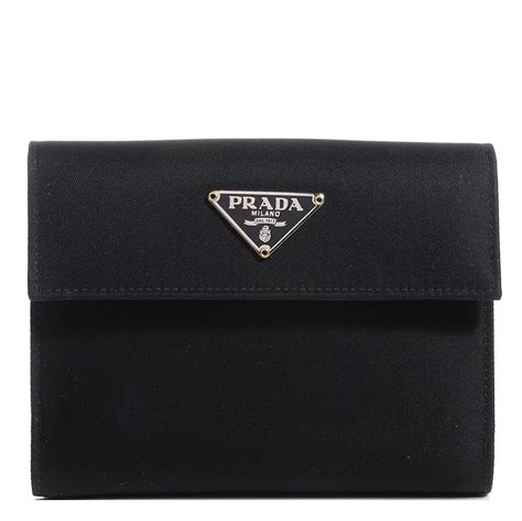 prada tessuto nero wallet|PRADA Nylon Bi.